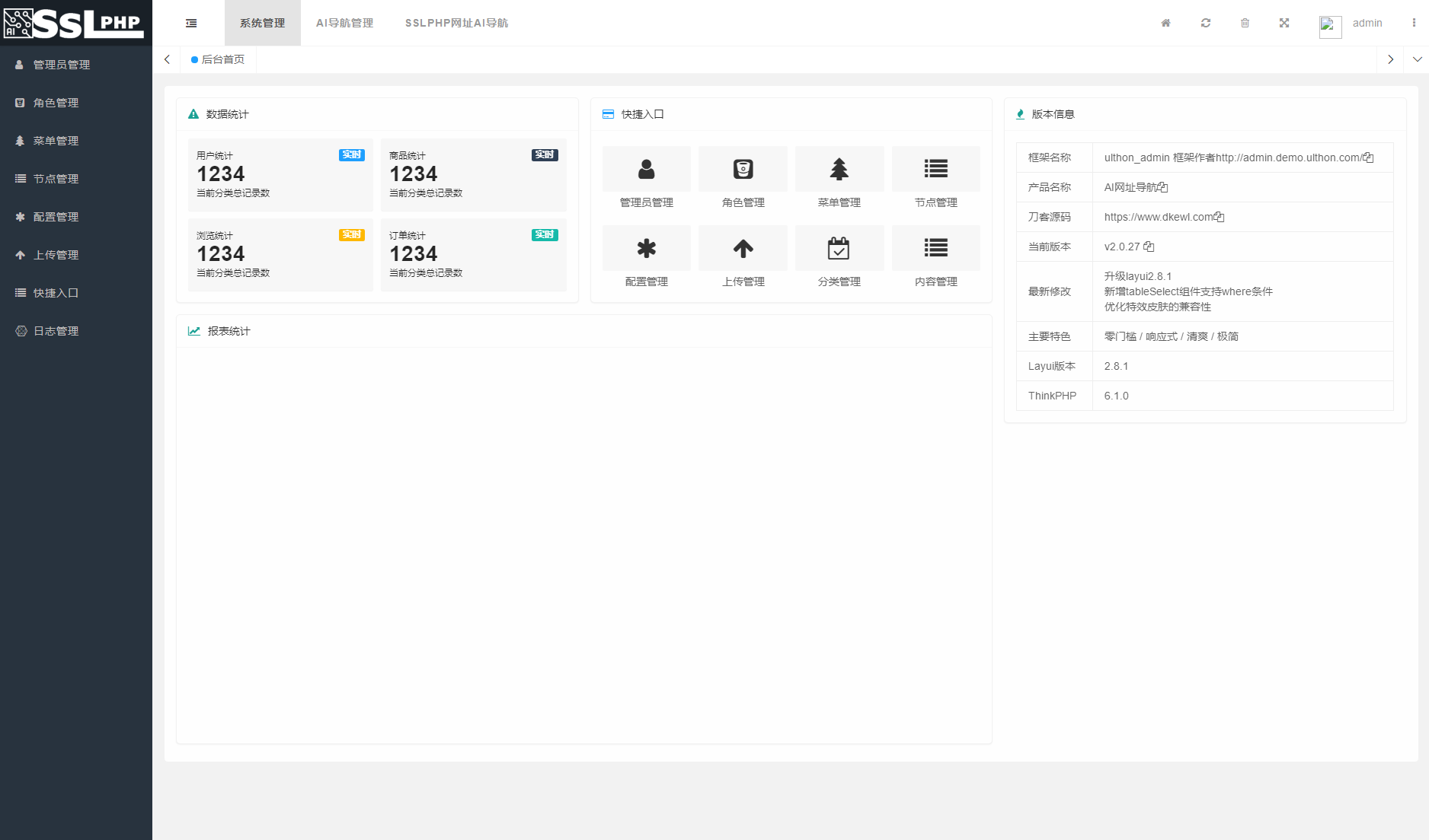 2023全新UI的AI网址导航系统源码 基于Thinkphp6框架+视频源码